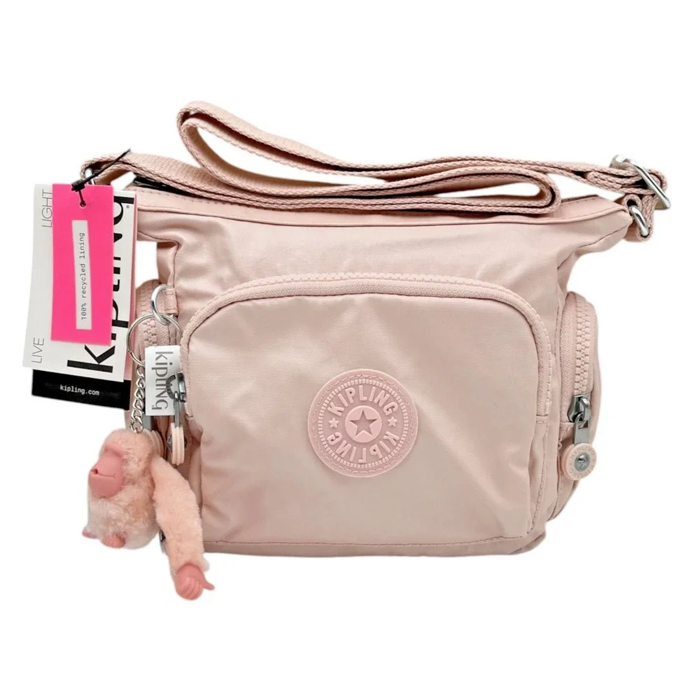 Kipling Women's Gabbie Mini SmallCrossbody Bag Pink Shine Multiple Compartments